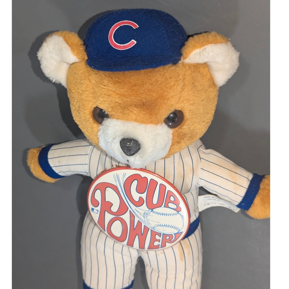 Vintage Steven Smith Chicago Cubs Cub Power Plush Bear MLB Baseball Pinstripe